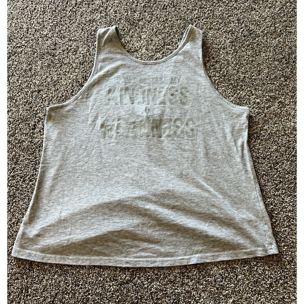 Xersion Women's Gray "Don't Mistake my kindness for weakness" Tanktop‎ size 3XL